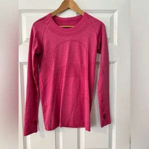 Lululemon, long sleeve swiftly, hot pink
